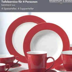 Discount Tafelservice Doppio | 8-teilig | rot Service