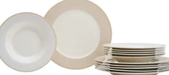 Discount Tafelservice Geo | 12-teilig | beige Service