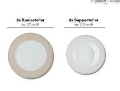 Discount Tafelservice Geo | 12-teilig | beige Service