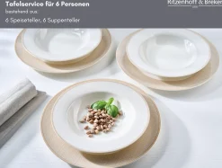 Discount Tafelservice Geo | 12-teilig | beige Service