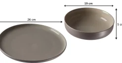 Tafelservice Jasper | 8-teilig | taupe Service