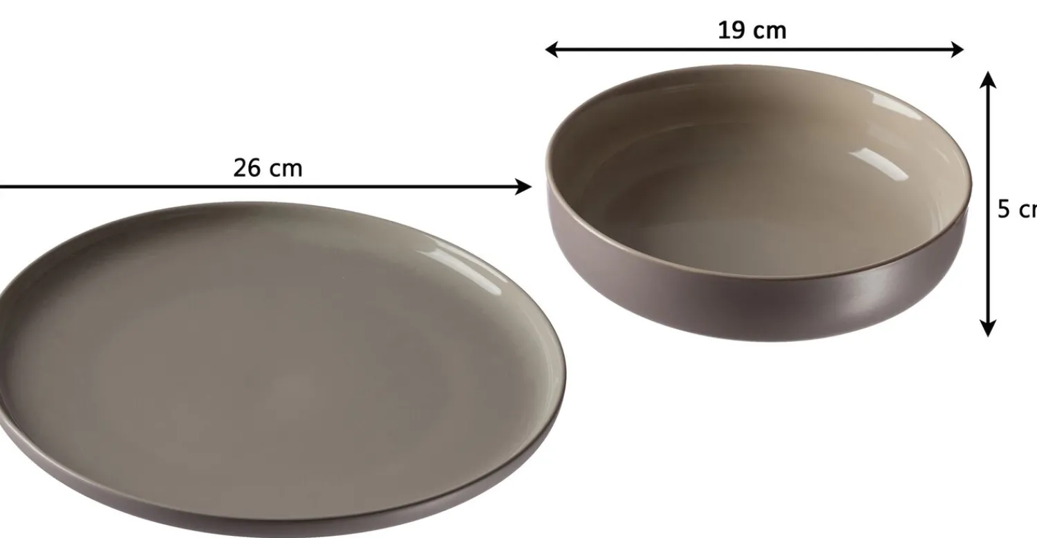 Tafelservice Jasper | 8-teilig | taupe Service
