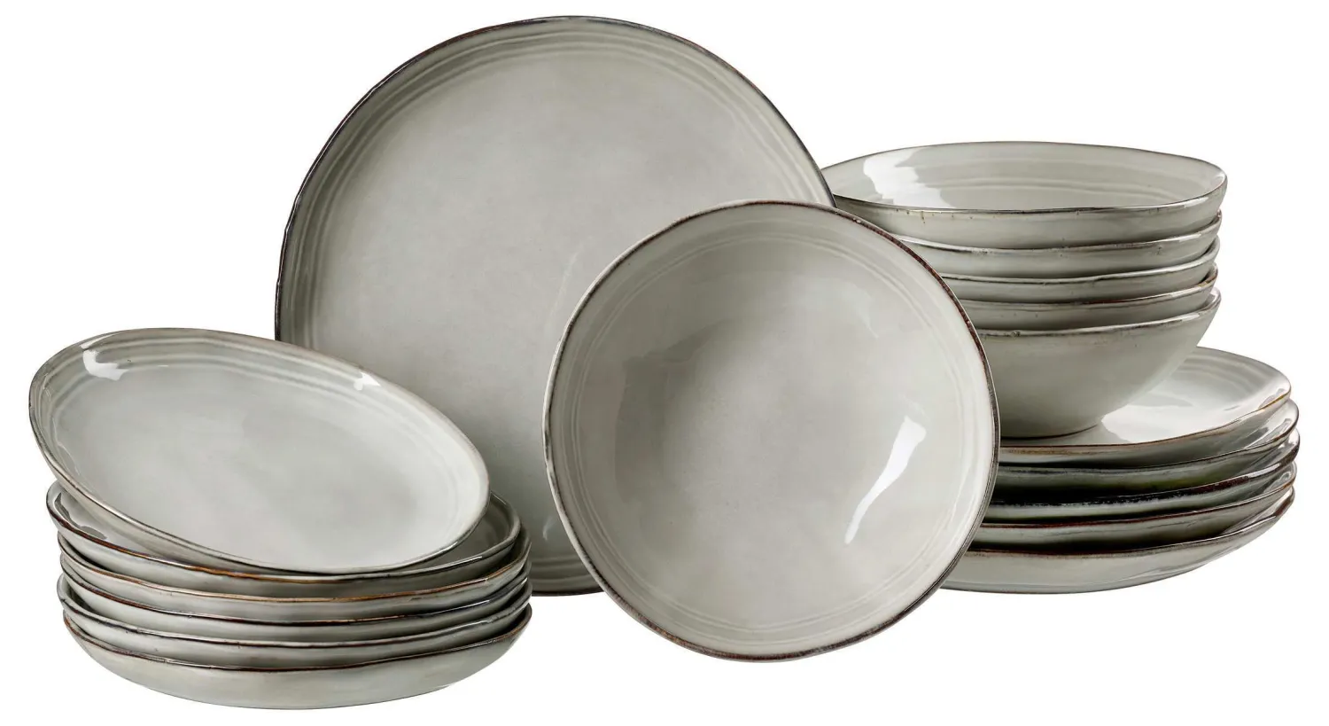 Discount Tafelservice Kendra | 18-teilig | grau Service