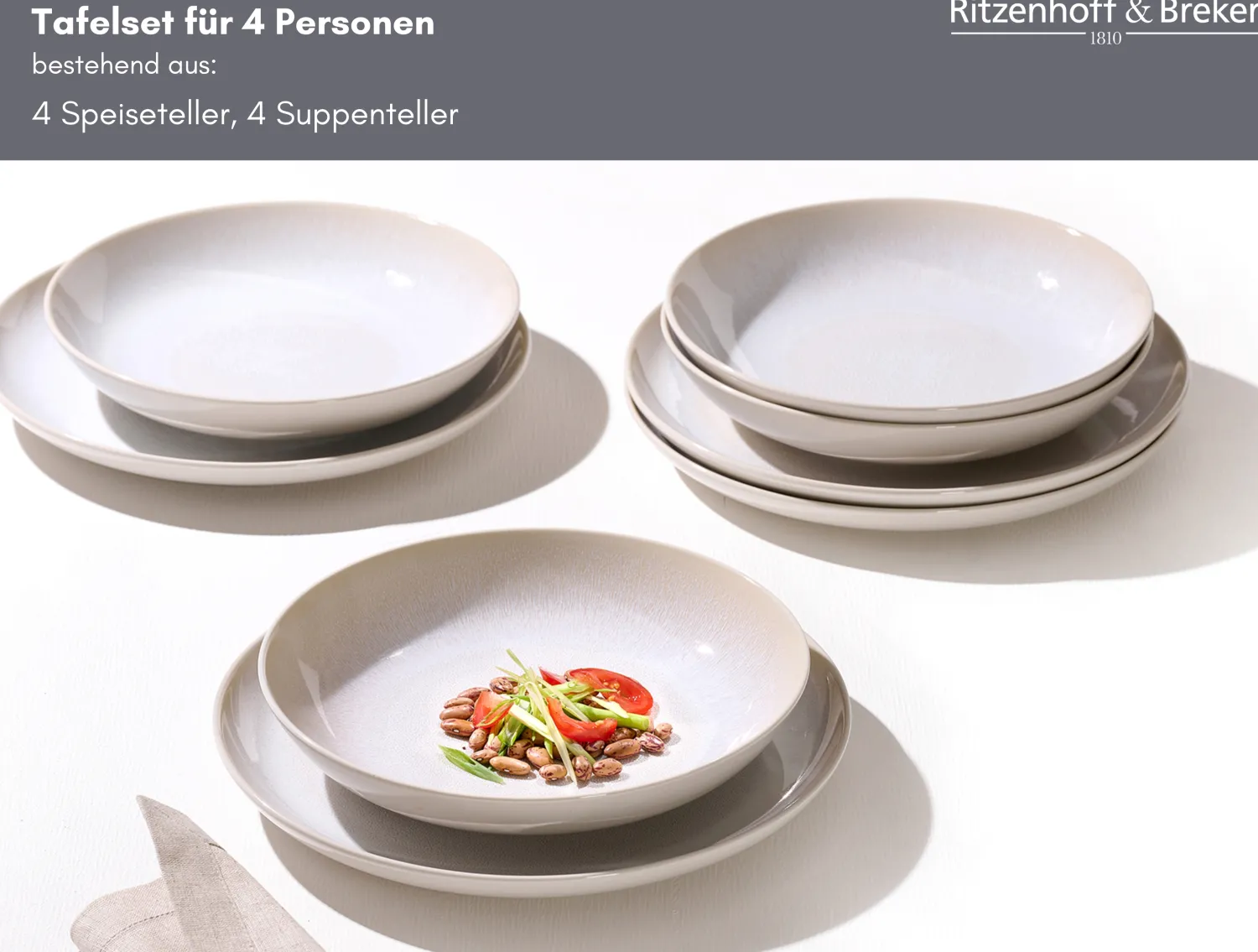 Tafelservice Laredo | 8-teilig | creme Set