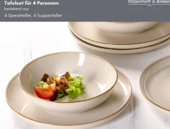 Online Tafelservice Olivia | 8-teilig | beige Set