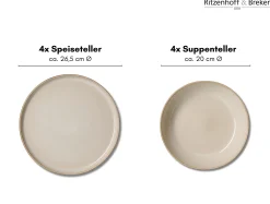 Online Tafelservice Olivia | 8-teilig | beige Set