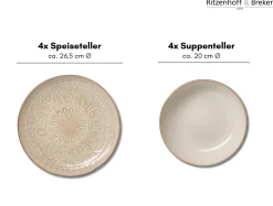 Hot Tafelservice Omara | 8-teilig | beige Set