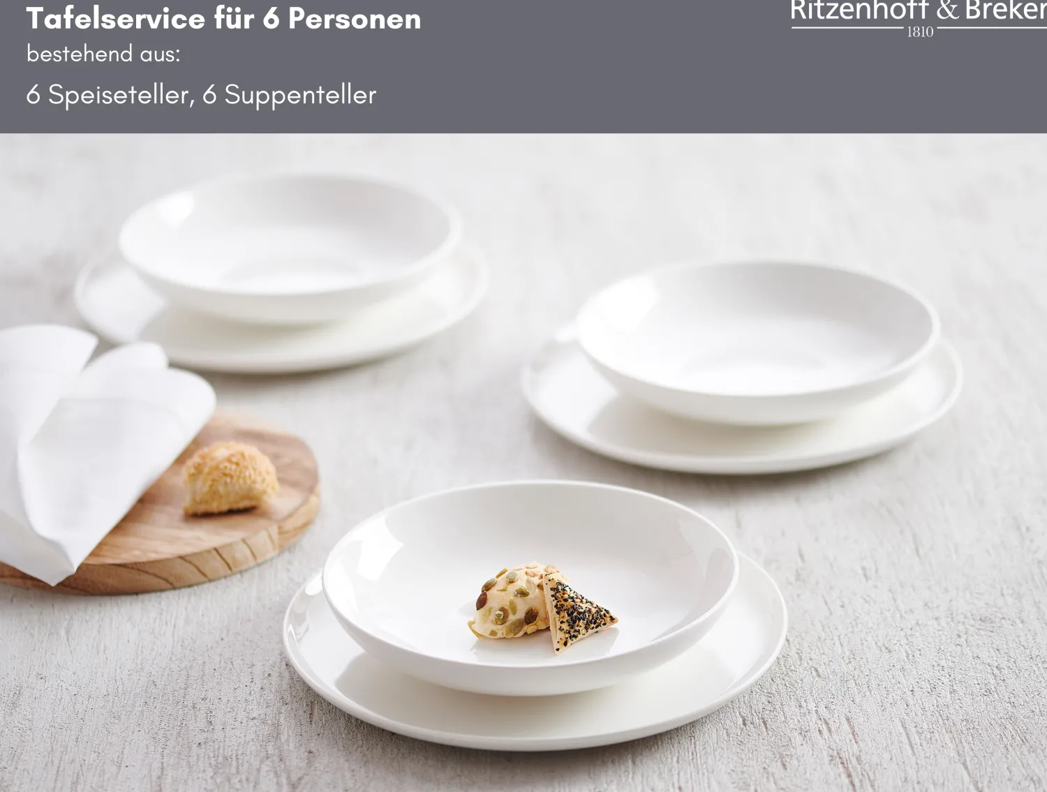 Discount Tafelservice Skagen | 12-teilig | weiss Service