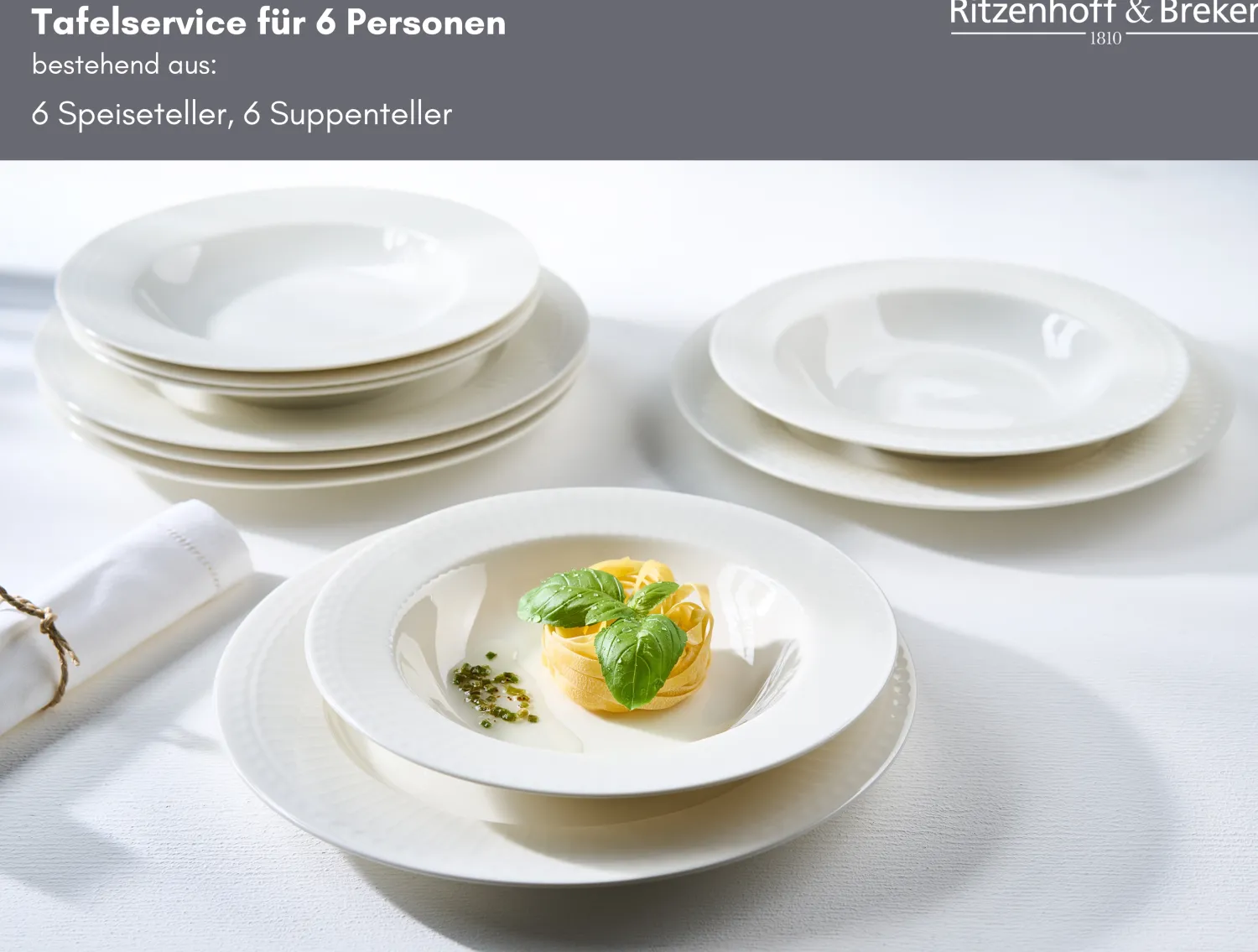 Sale Tafelservice Sofia | 12-teilig | weiss Service