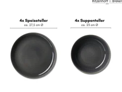 New Tafelservice Toledo | 8-teilig | grau Set
