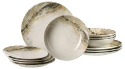 Hot Tellerset Arezzo | 12-teilig | braun Set