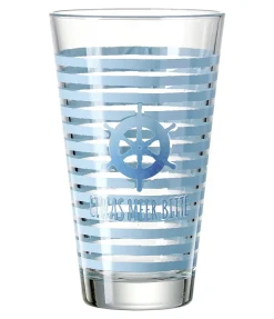 Clearance Trinkglas Ahoi Etwas Meer | 330 ml | blau Becher