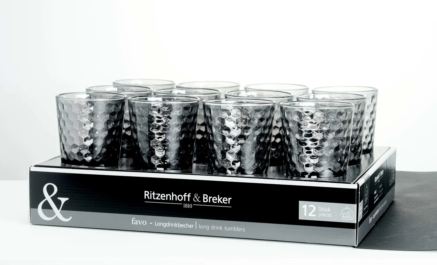 Trinkglas Favo | 350 ml | grau Glas
