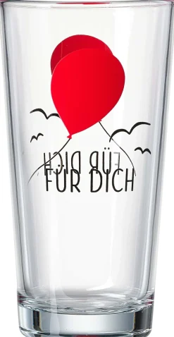 New Trinkglas Glück Ballon | 380 ml | rot Glas