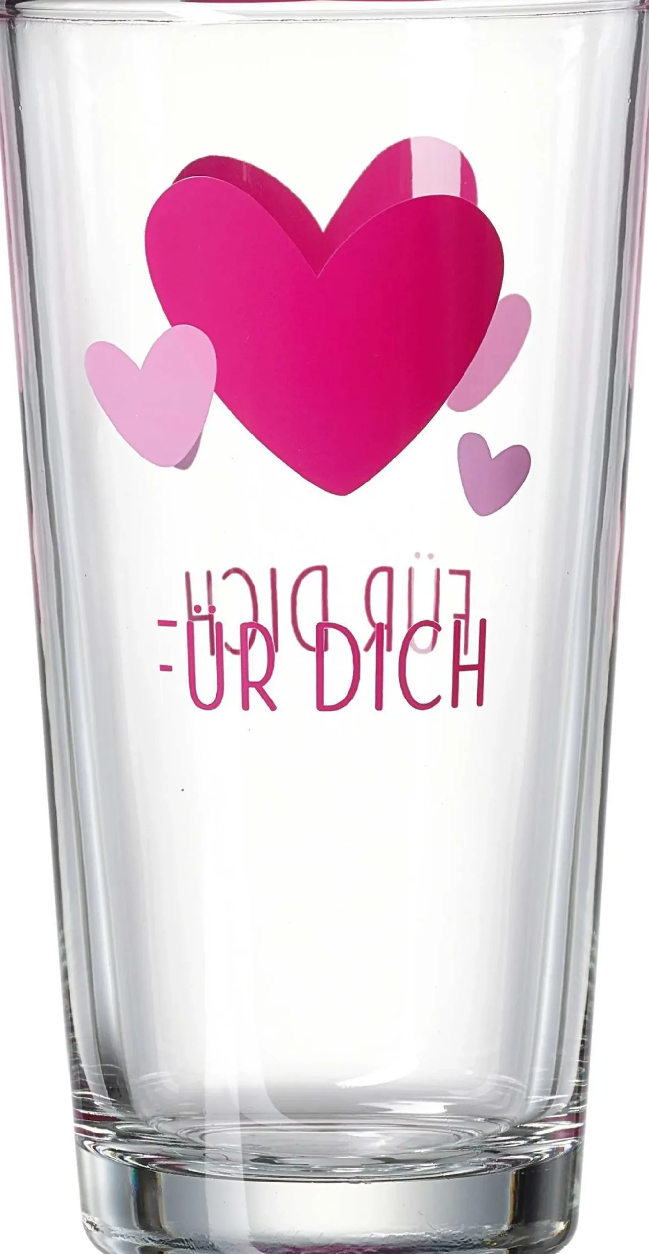 Online Trinkglas Glück Herz | 380 ml | rot Glas