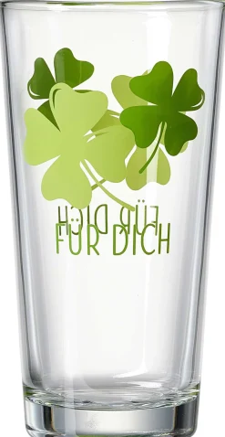 New Trinkglas Glück Klee | 380 ml | grün Glas