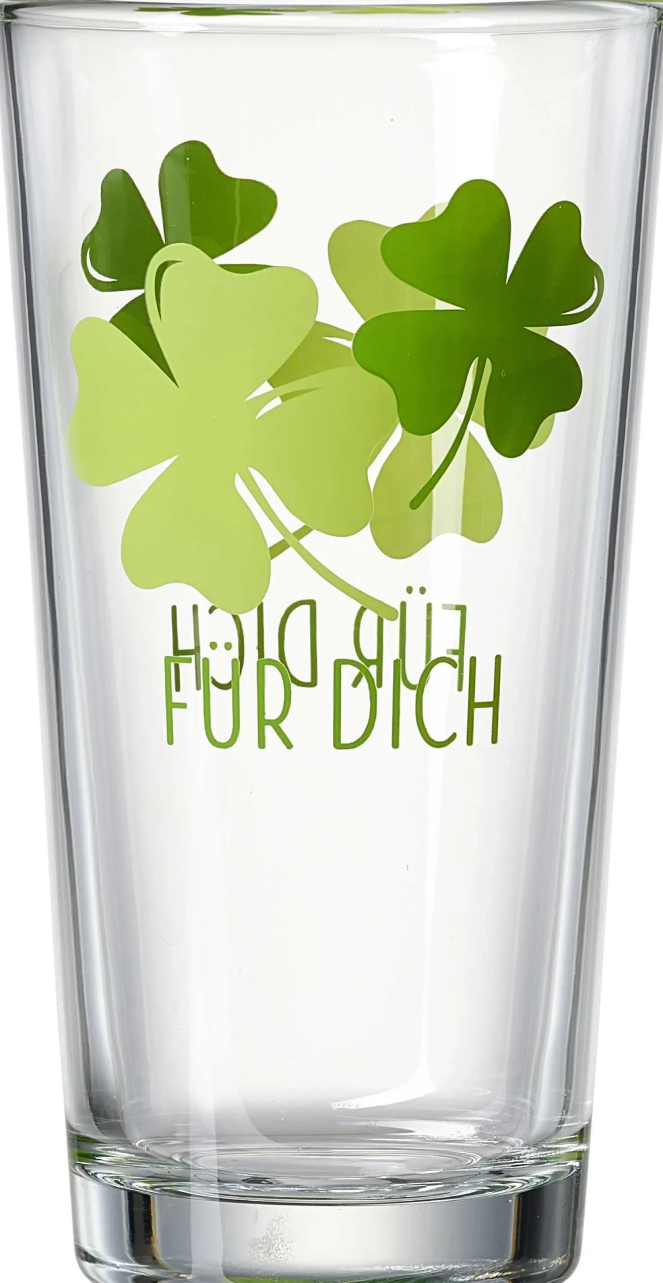 New Trinkglas Glück Klee | 380 ml | grün Glas