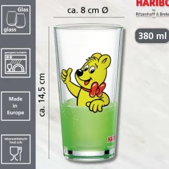Trinkglas HARIBO Thumbs Up | 380 ml | grün Glas