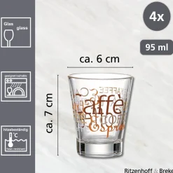 Trinkgläser-Set Milano | 4-teilig | braun | 95 ml Gläser-Set