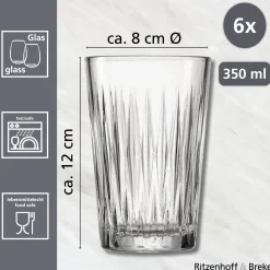 Sale Trinkgläser-Set Nobel | 6-teilig | 350 ml Gläser-Set