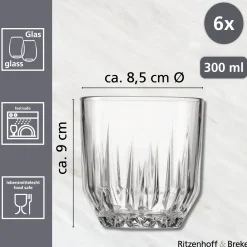 Clearance Trinkgläser-Set Palace | 6-teilig | 300 ml Gläser-Set