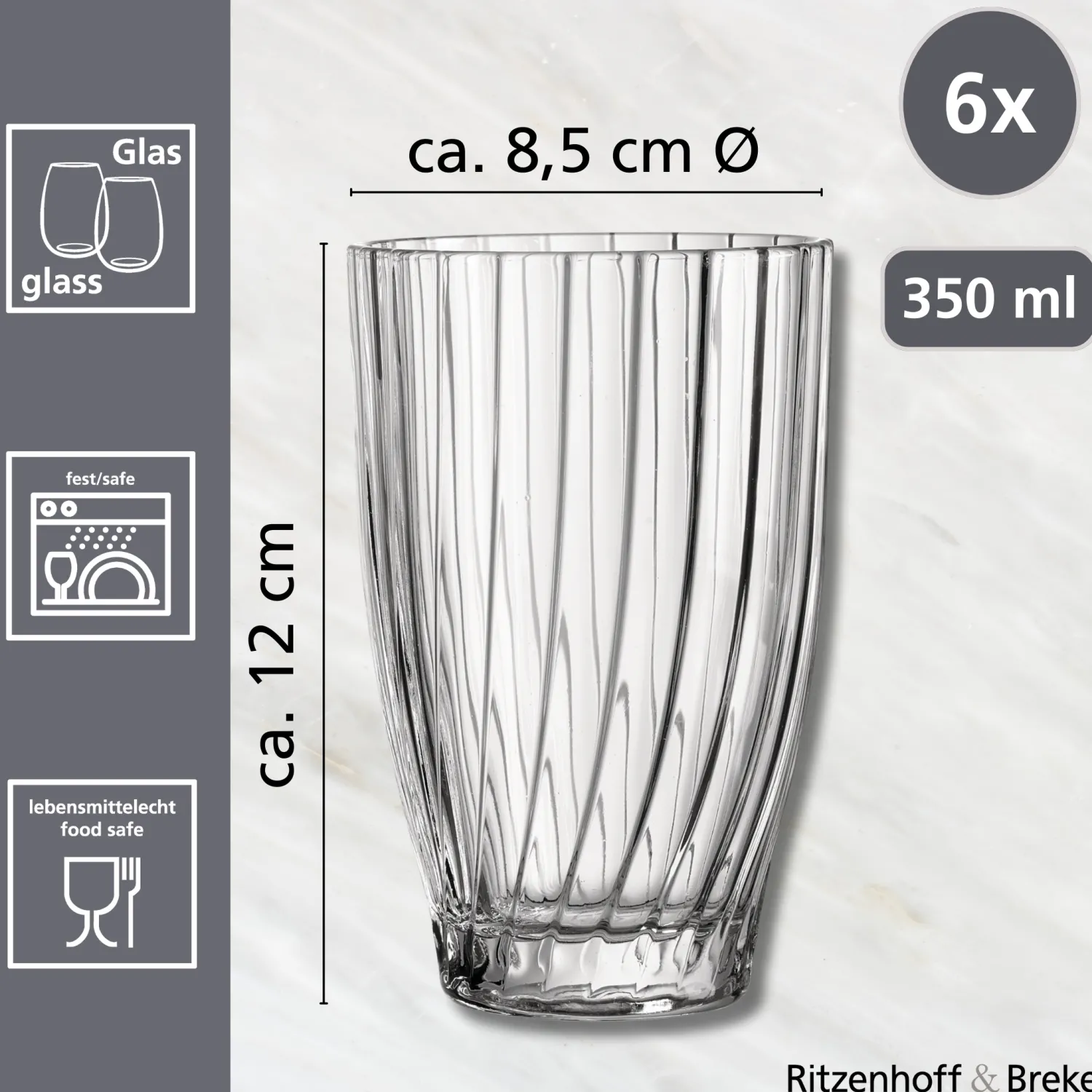 Online Trinkgläser-Set Samba| 6-teilig | 350 ml Gläser-Set