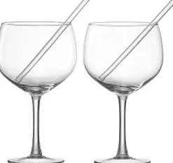 Discount Trinkgläser-Set Tonic | 4-teilig | 650 ml | mit Glastrinkhalmen Gläser-Set