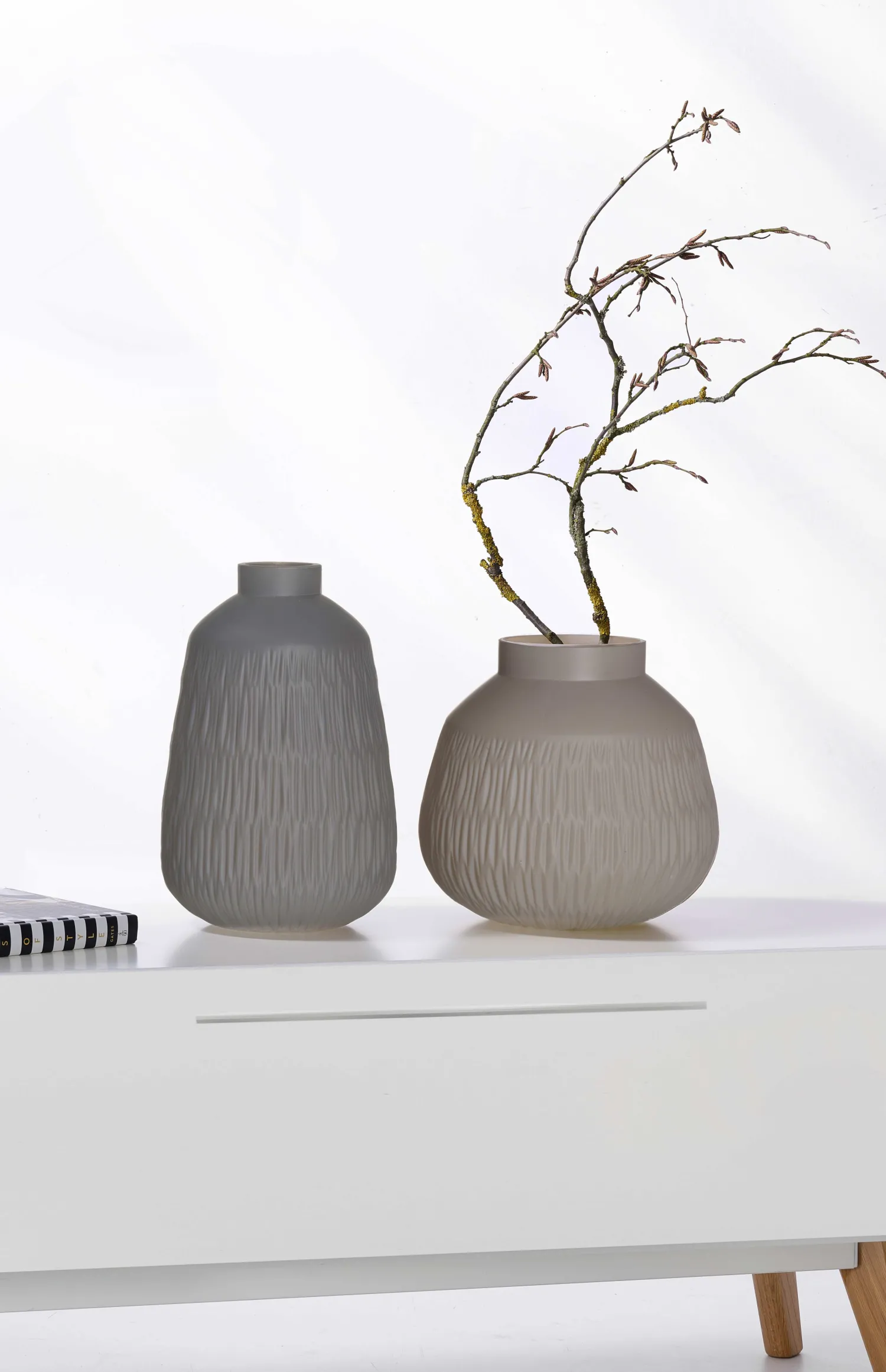 New Vase Anja | 21,5 x 21,5 x 32,5 cm | grau Vase