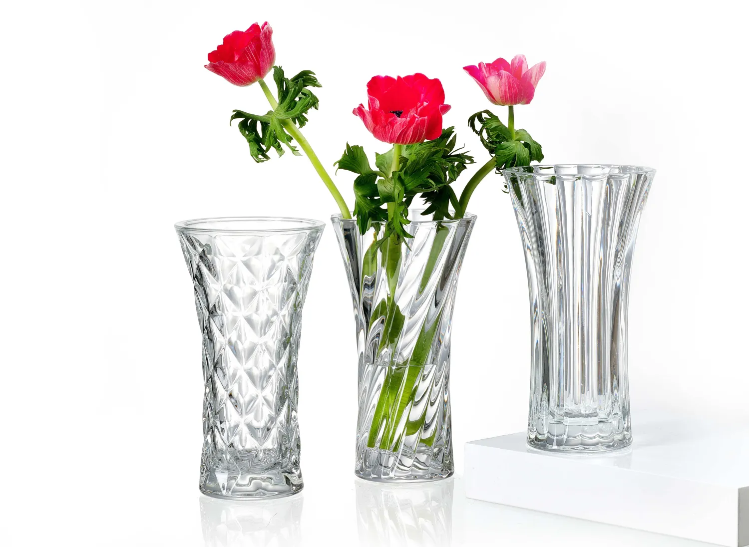 Vase Finn | 11 x 11 x 20 cm | Relief gerade Vase