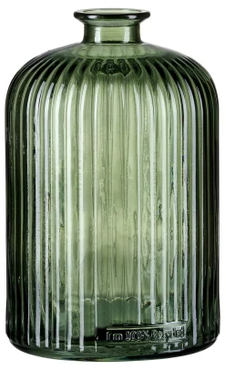 Sale Vase Guyana Stripes | 14 x 14 x 24 cm | grün Vase