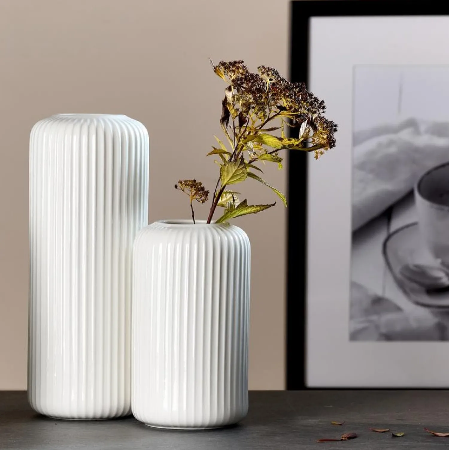 Vase Nora | 9 x 9 x 16 cm | weiss Vase