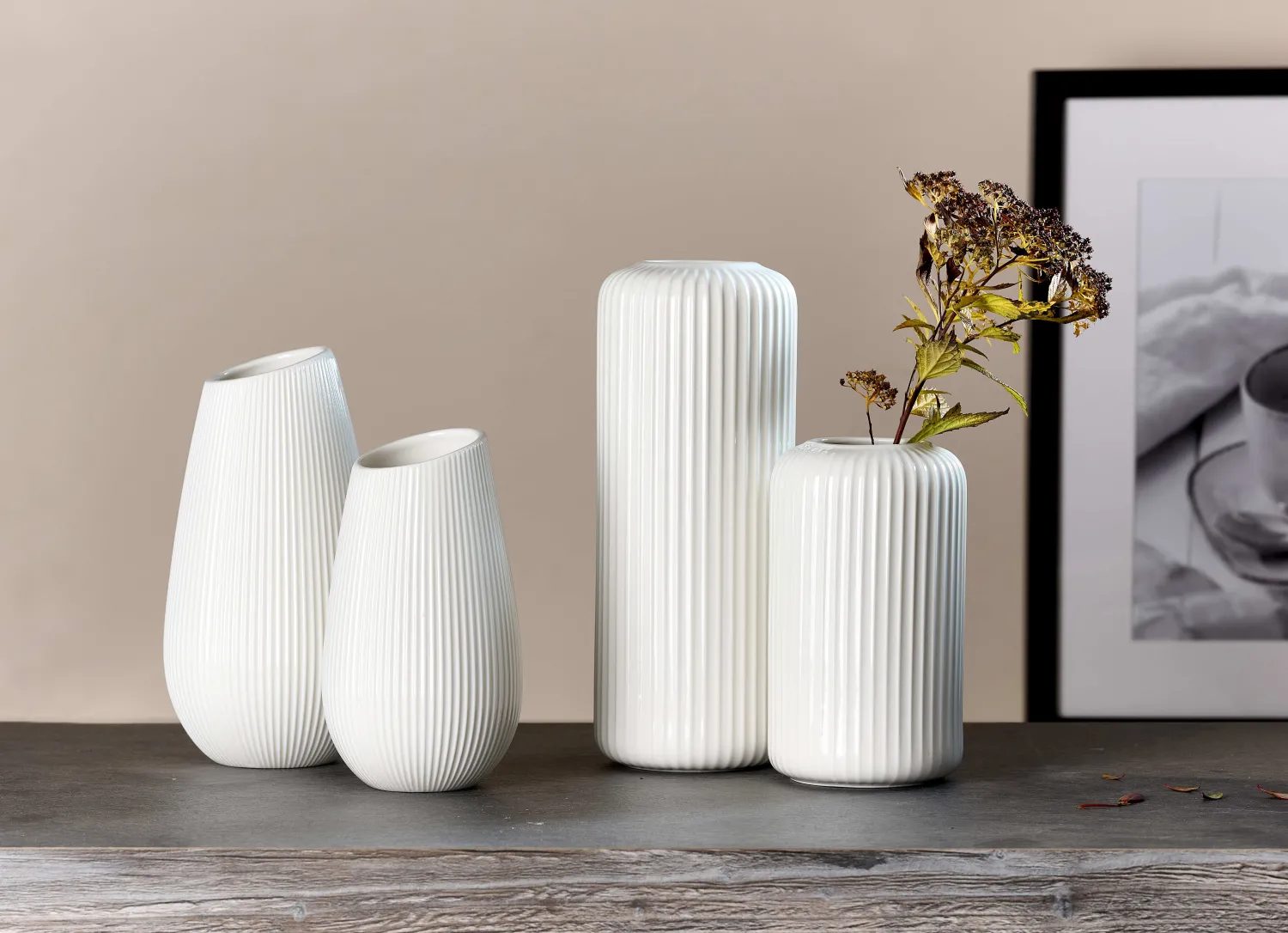 Vase Nora | 9 x 9 x 16 cm | weiss Vase