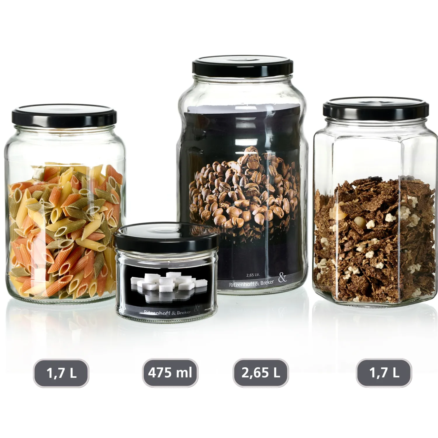 Discount Vorratsglas Mara | 1,7 Liter | 6-eckig Vorratsglas