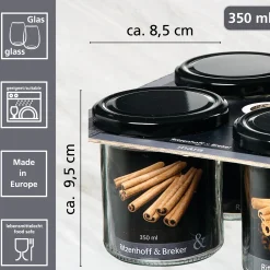 Hot Vorratsgläser-Set Mara | 4-teilig | 350 ml Vorratsgläser-Set