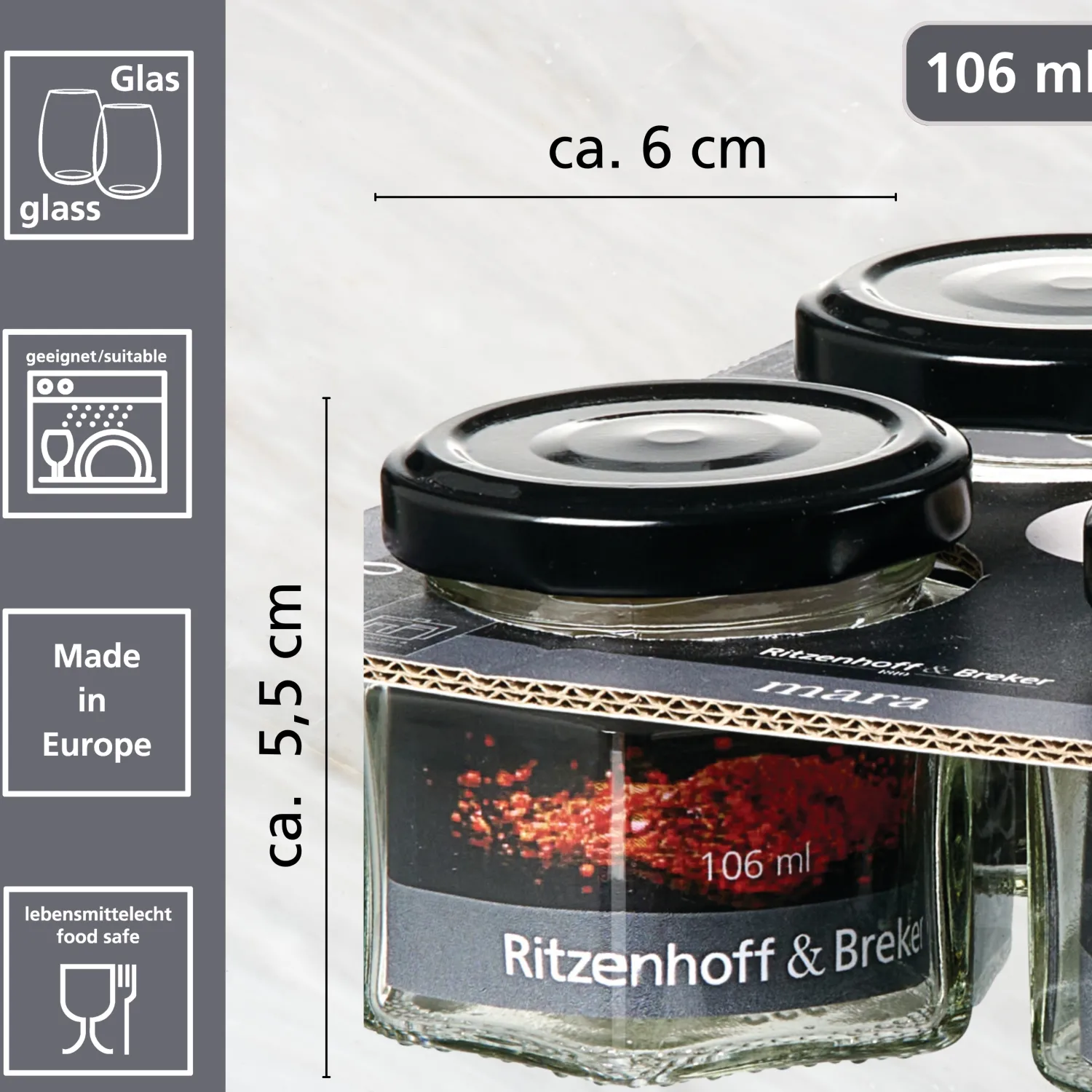 Online Vorratsgläser-Set Mara | 4-teilig | 106 ml Vorratsgläser-Set