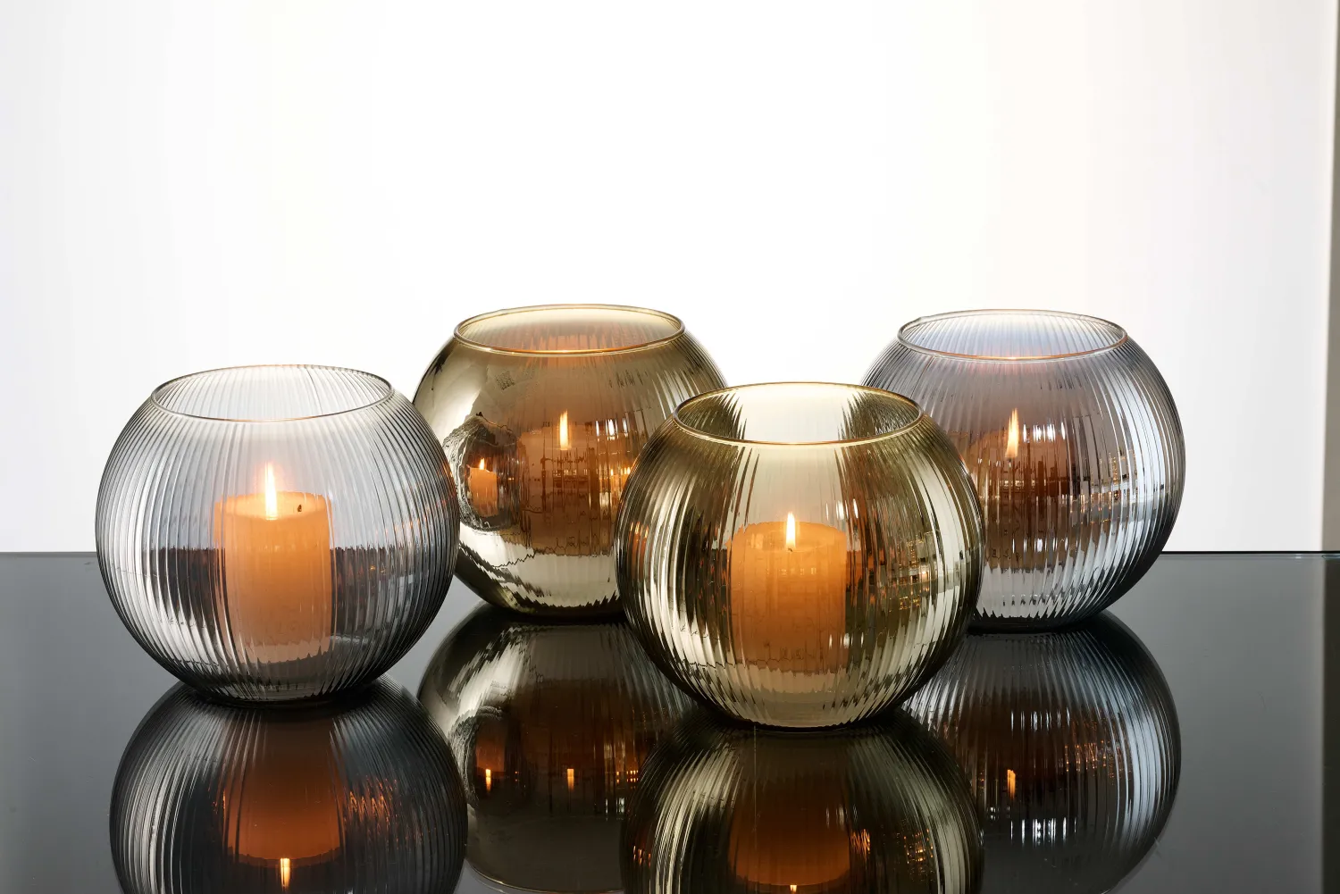 Clearance Windlicht Elysia | 19 x 19 x 16 cm | gold glänzend | kugelförmig Windlicht