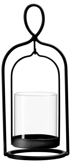 Best Windlicht Nero | 9,5 x 9,5 x 21 cm | schwarz Windlicht