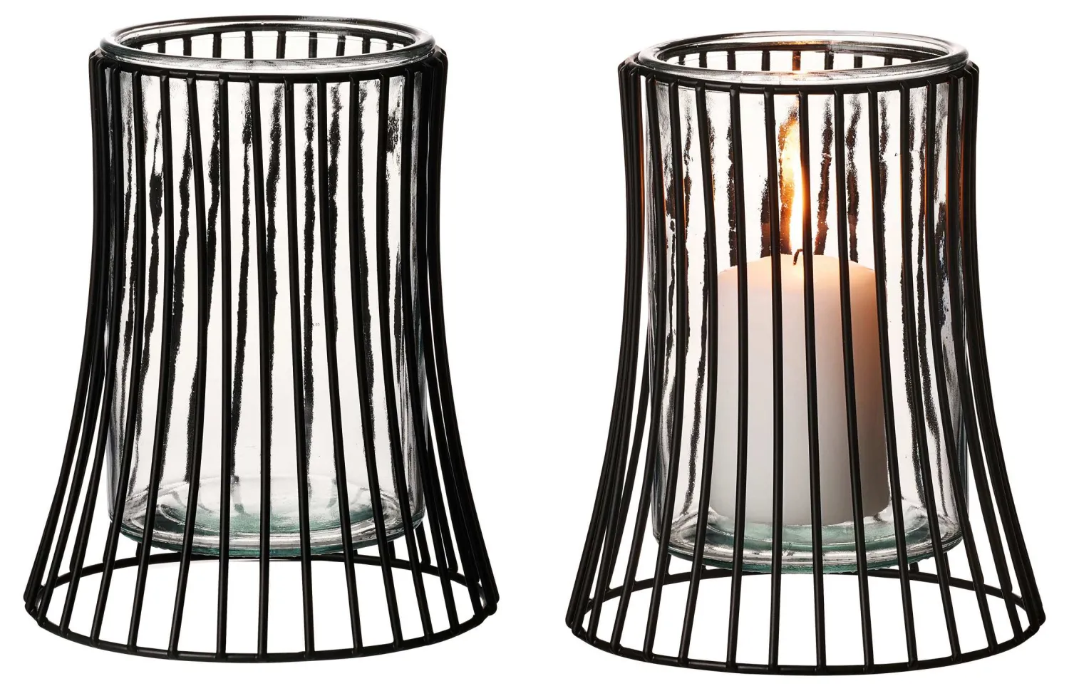 Clearance Windlicht Nero | 14,5 x 14,5 x 18 cm | schwarz Windlicht