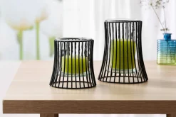 Clearance Windlicht Nero | 14,5 x 14,5 x 18 cm | schwarz Windlicht