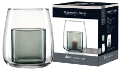 Discount Windlicht-Set Duo | 2-teilig | smoke Windlicht